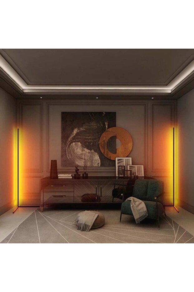 مصباح زاوية أرضي ذكي بتقنية LED - تحكم عبر التطبيق وتفاعل صوتي - 6