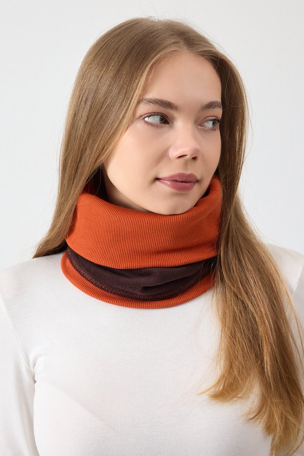 100% Micro Polar Exterior, 100% Cotton Interior, Double Color, Double Layer, Foldable Women's Neck Collar
