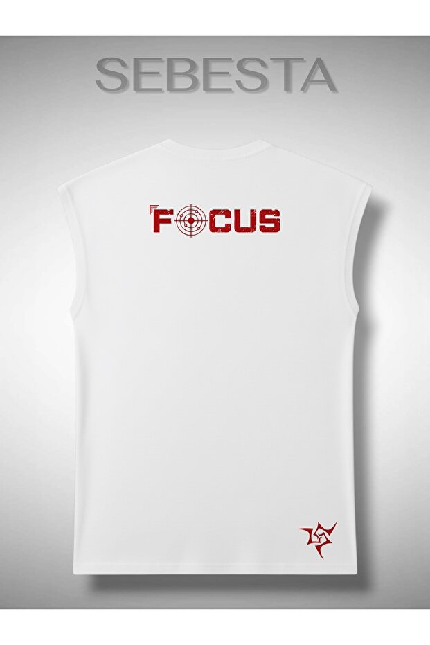 Focus Printed Cotton 0 Collar Premium Oversize Sports Top