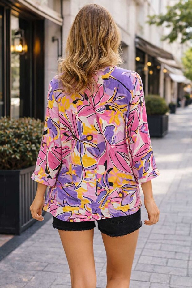 كيمونو صغير بنمط عرقي عصري - 3