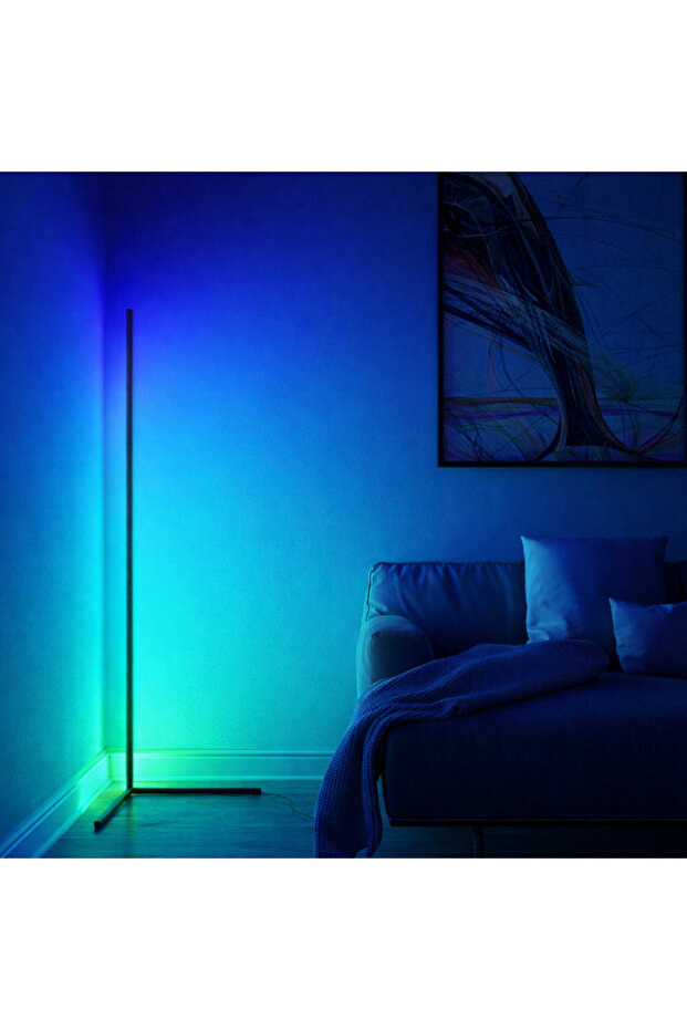 مصباح زاوية أرضي ذكي بتقنية LED - تحكم عبر التطبيق وتفاعل صوتي - 7