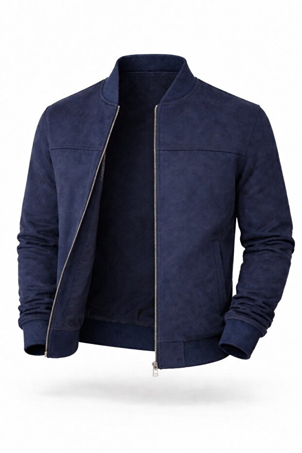 Basic Bomber Kolej Mevsimlik Süet Ceket - 3