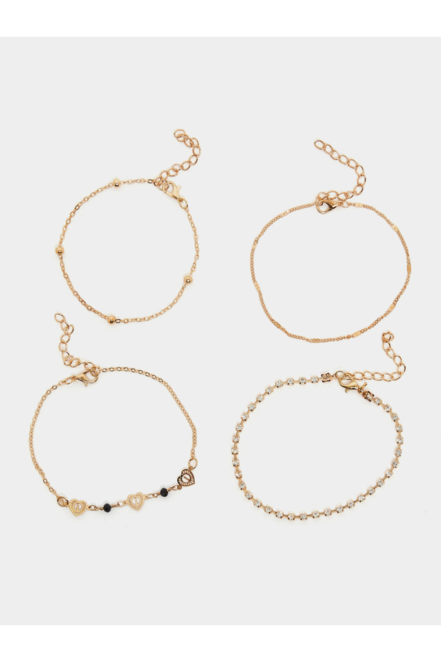 Pack of 4 - Embellished Chain Anklet