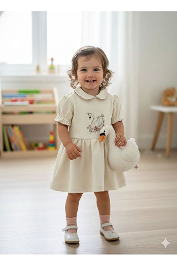 Organic Printed Baby Collar Dress