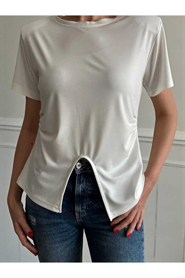 Vatkalı Yan Pilise Detay Basic Bluz - 6