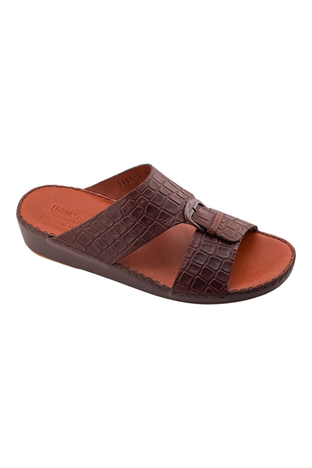 A E T Handmade Arabic Sandals For Men | Outdoor Mens Slippers | Genuine Shamois Leather With Buckle
