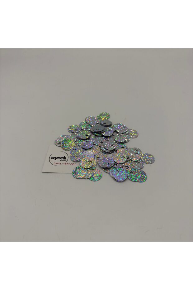 Sequins - 50Gr Patterned Silver - 1