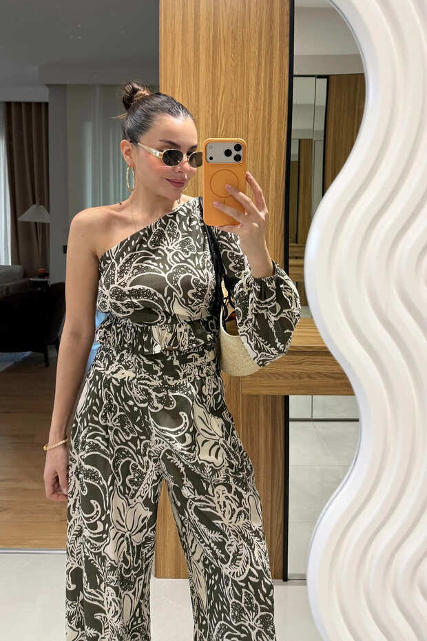 Devin Tek Kol Desenli Bluz - 2