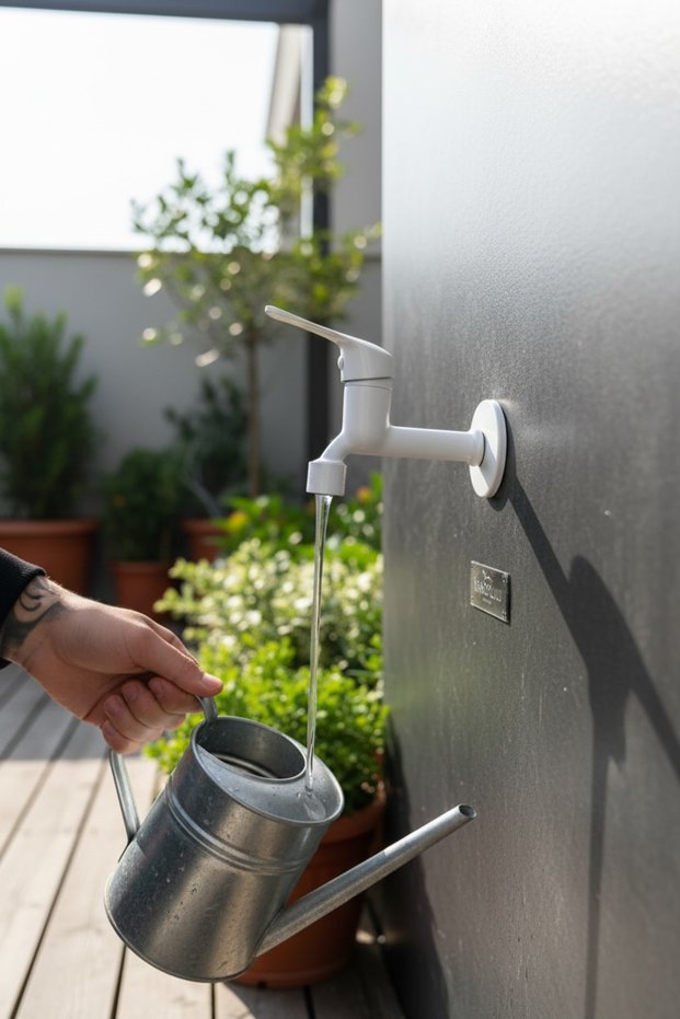 White Wc Faucet White Garden Balcony Fixture Wall Outlet White On/Off Faucet