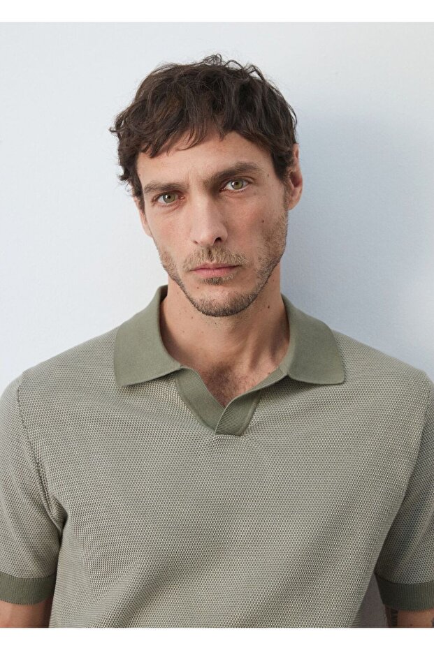 %100 pamuklu kombinli örme polo - 6