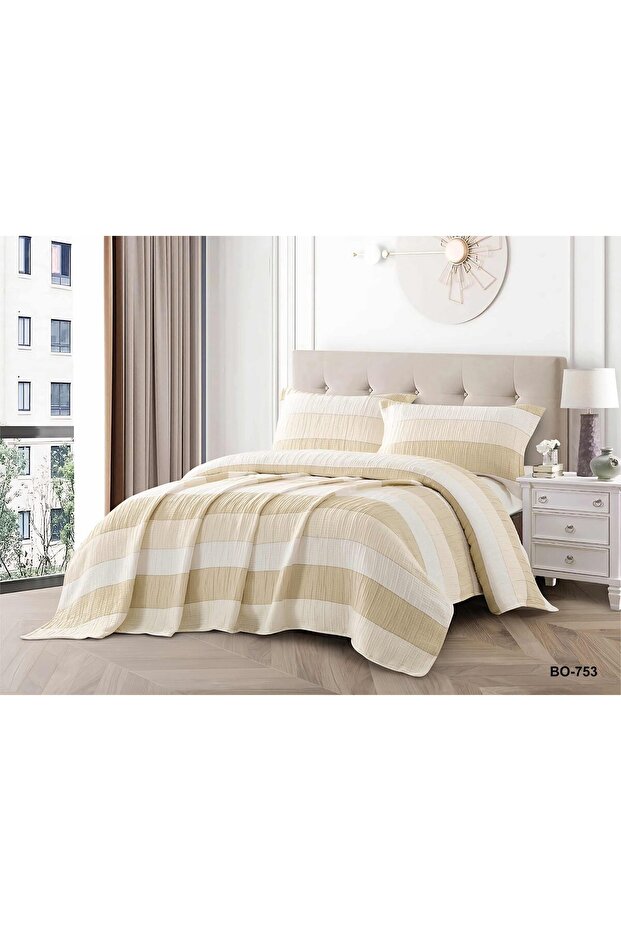 مفرش مظغوط كتان 4 قطع - 1