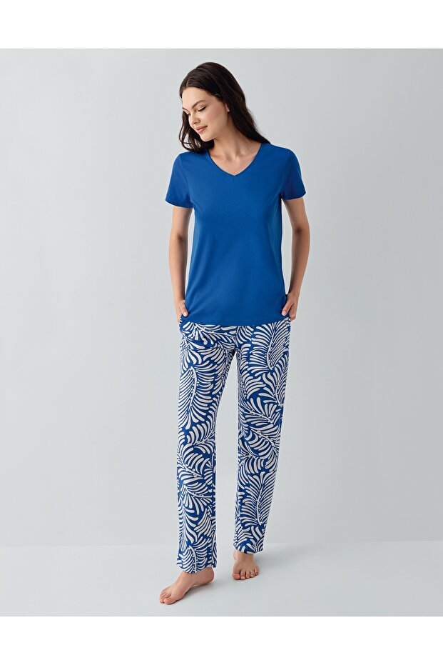 Women's Modal-Cotton V-Neck Short Sleeve Pajama Set