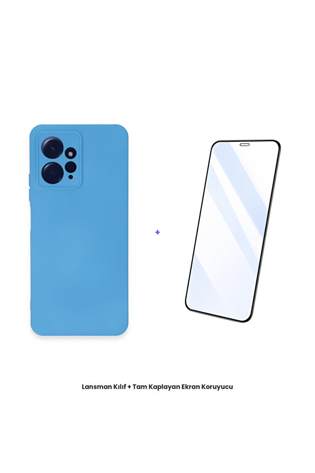 حافظة Redmi Note 12 4G + مجموعة واقي شاشة مضاد للكهرباء الساكنة - أزرق - 1