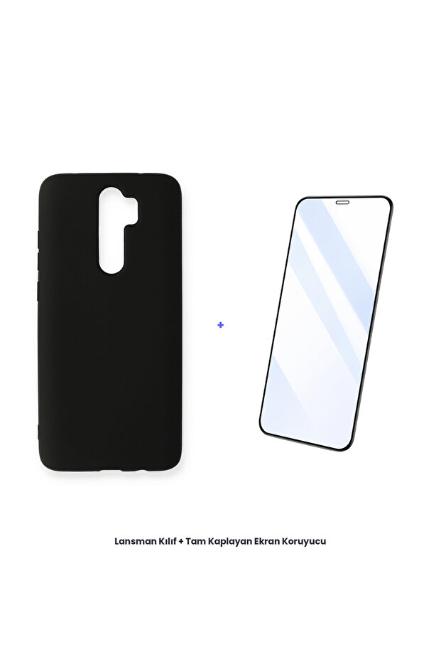 حافظة Redmi Note 8 Pro + مجموعة واقي شاشة مضاد للكهرباء الساكنة - أسود - 1