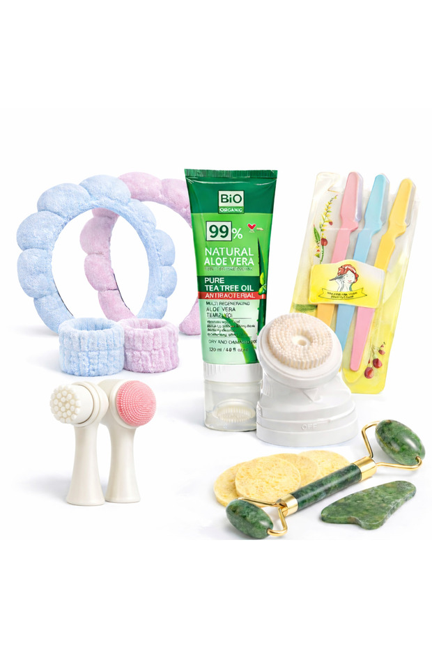 10 Piece Facial Cleansing and Care Set/Purifying Moisturizing Facial Wash Foam/Crown and Bracelet Set.