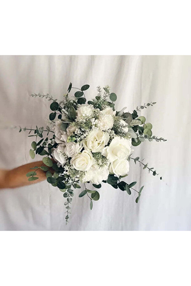 Buchet de mireasă alb-verde