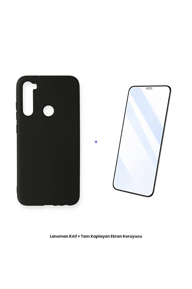 حافظة إطلاق نار لهاتف Redmi Note 8 + مجموعة واقي شاشة مضاد للكهرباء الساكنة - أسود - 1