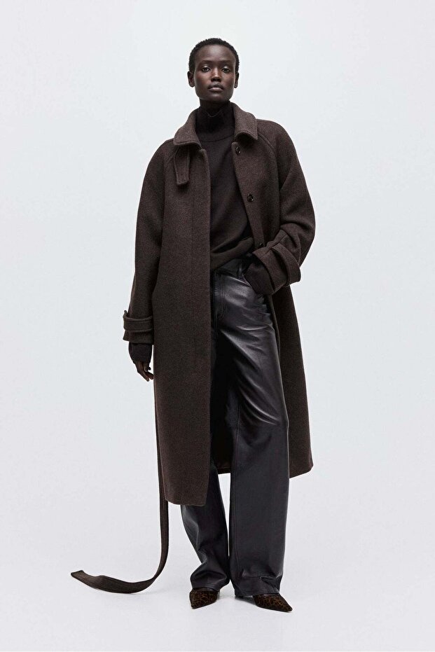 Oversized wool-blend coat - 1