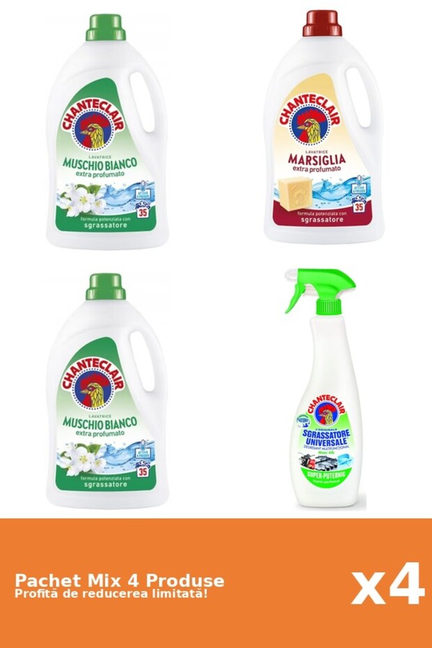 Set 4 Mix Chanteclair: 3 Detergent, 1 Degresant