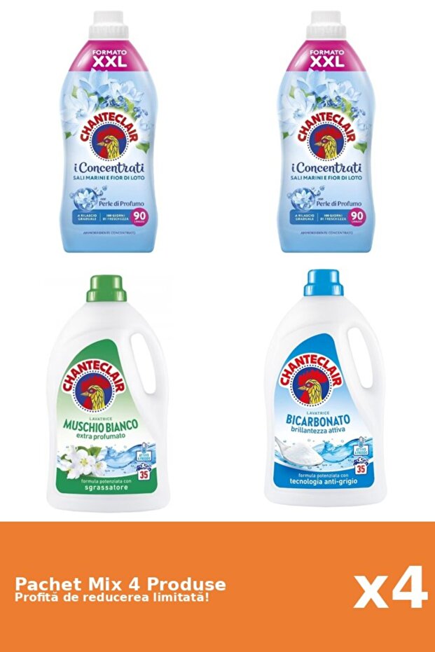 Set 4 Mix Chanteclair: 2 Conditioner, 2 Detergent - 1