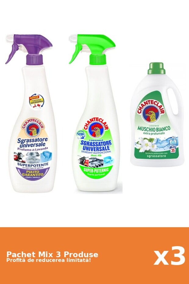 Set 3 Mix Chanteclair: 2 Degresant, 1 Detergent