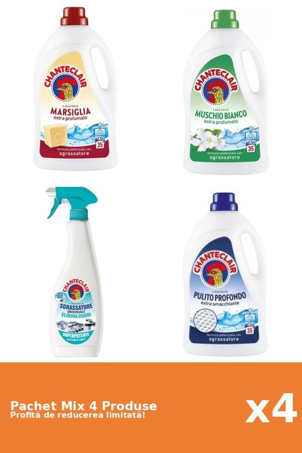 Set 4 Mix Chanteclair: 3 Detergent, 1 Degresant