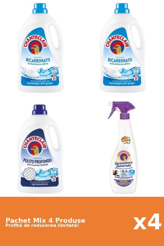 Set 4 Mix Chanteclair: 3 Detergent, 1 Degresant