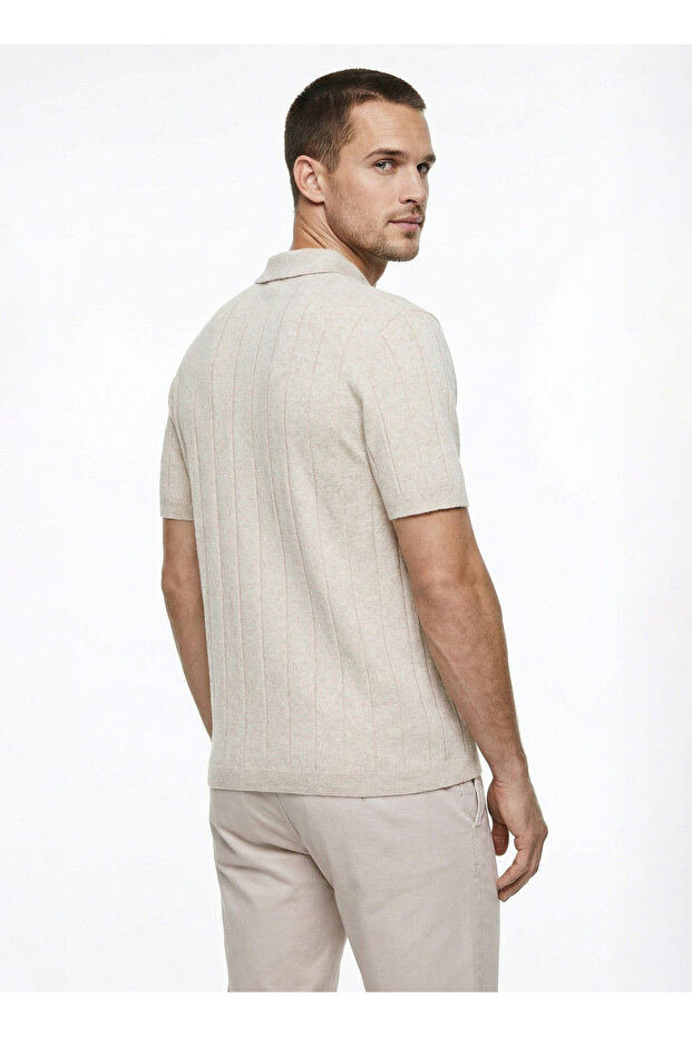 Triko Gömlek, 2XL, Bej - 5