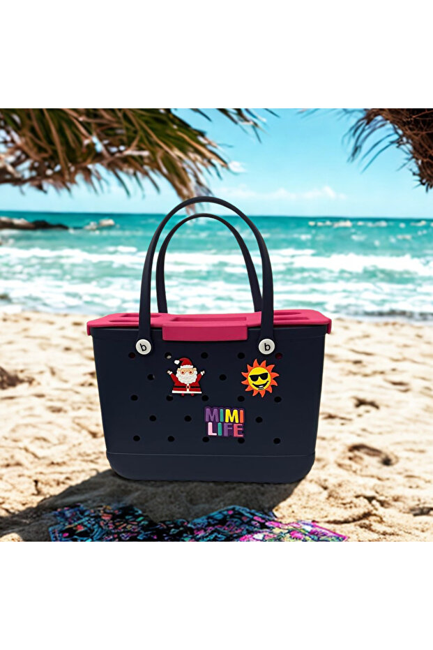 XL EVA Beach Tote Bag Set – Luxury Waterproof Summer Bag with Tray & Charms