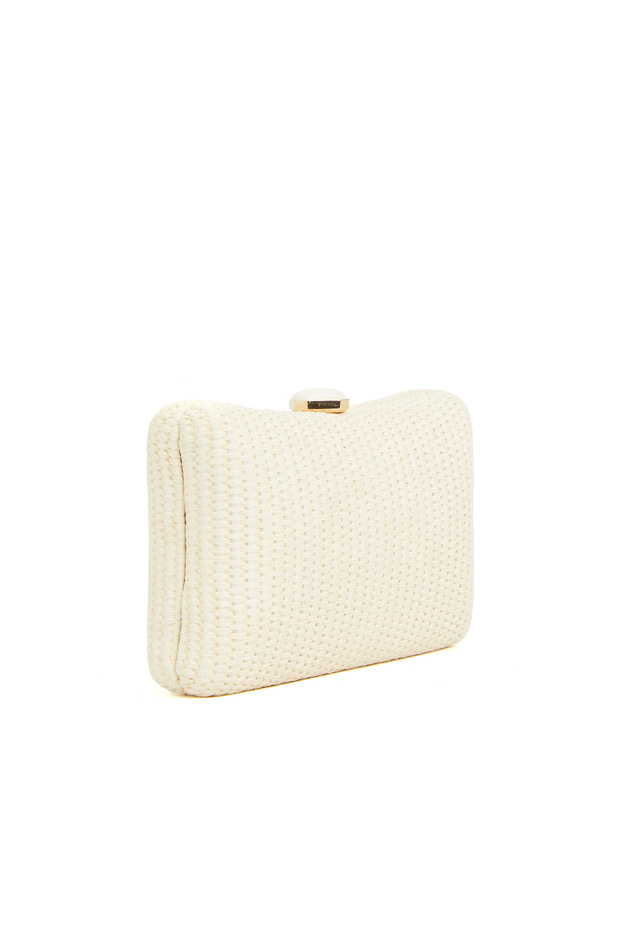 Bej Kadın Hasır Clutch - 3