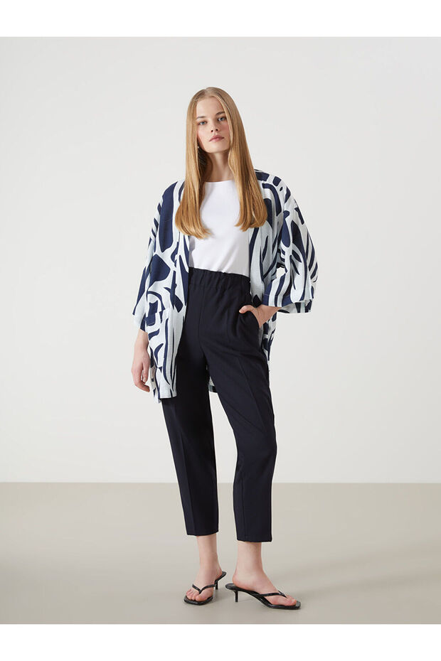 Artı-Store Women's Trousers with Elastic Waist, Practical Use with Two Side Pockets Design