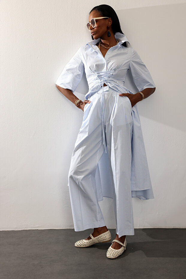 Blue Striped Trousers 1452