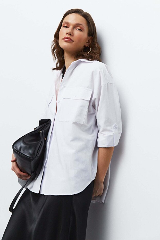 Cepli Oversize Gömlek - 1