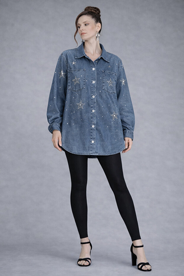 Denim kot gömlek - 1