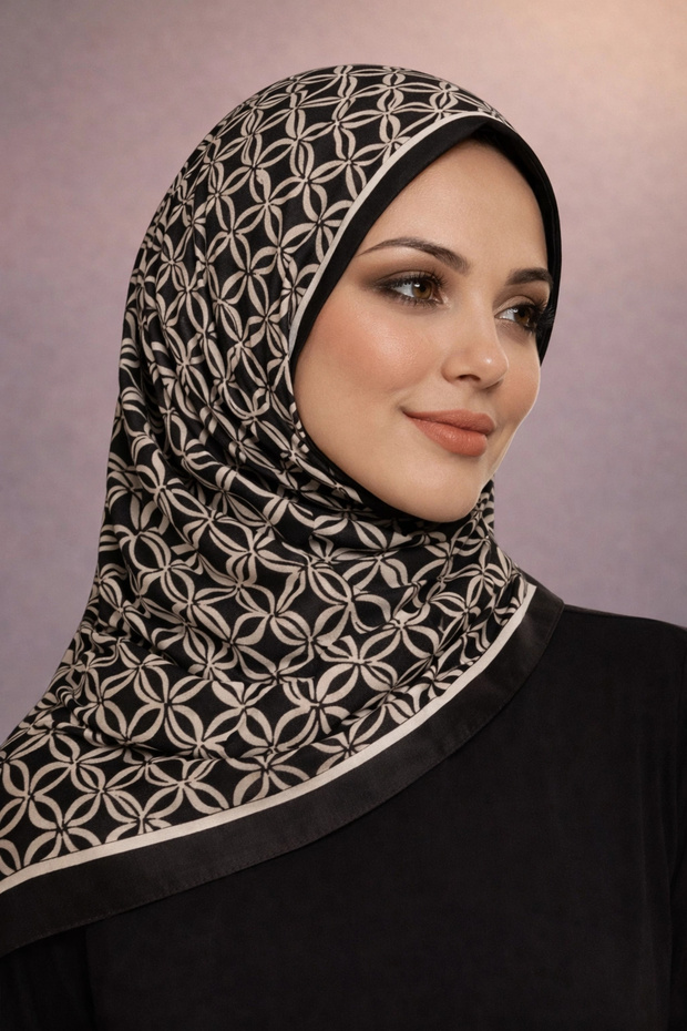 شال قطني ناعم من سلسلة بلاك وايت D7