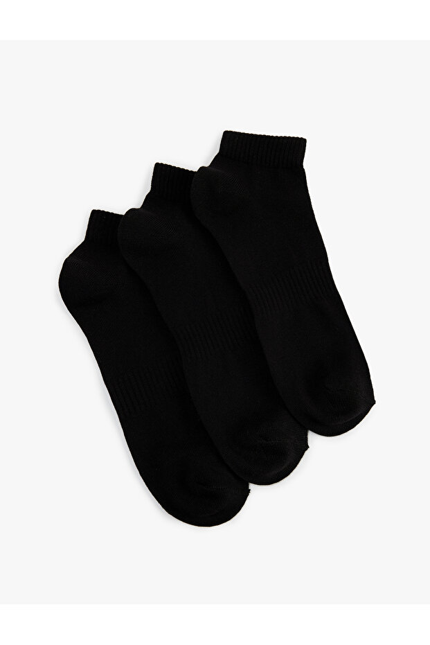 Set of 3 Cotton Basic Booties Socks