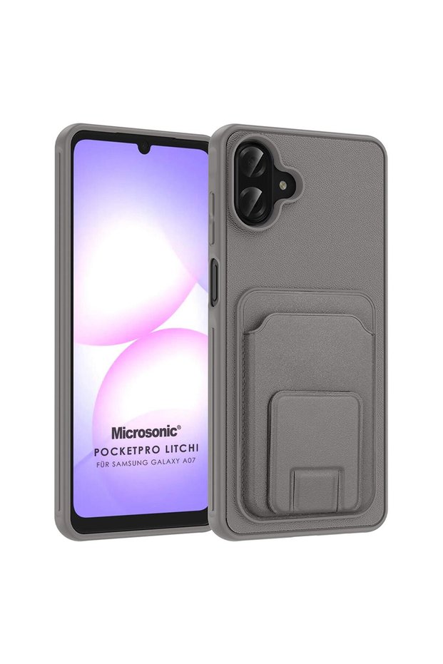 Samsung Galaxy A07 Case Pocketpro Litchi Gray