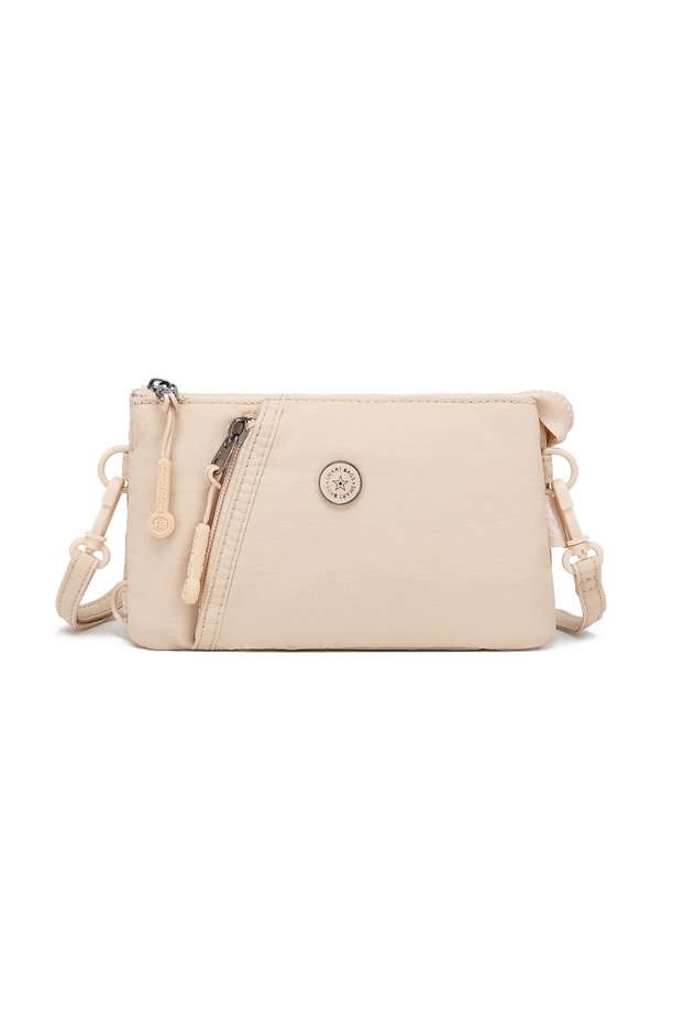 Beige Ultra Light Fabric Daily Small Size Women's Phone, Money and Card Bag