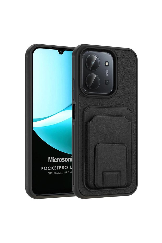 Redmi 15C Case Pocketpro Litchi Black