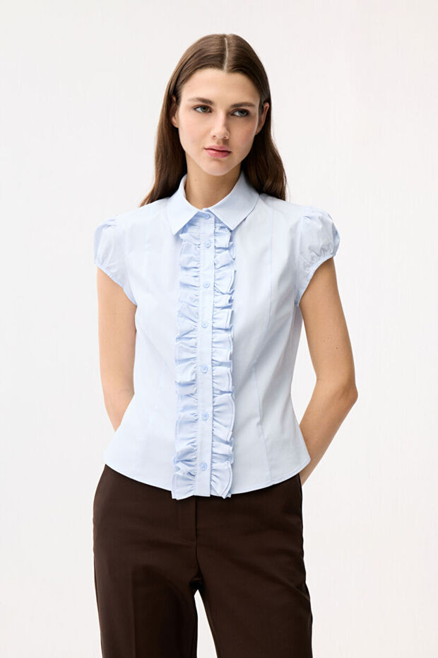 Büzgü Detaylı Gömlek - 4