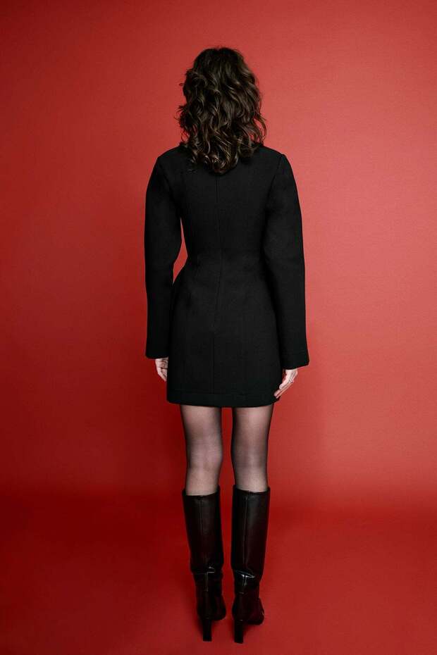 Curved mini elbise - 5