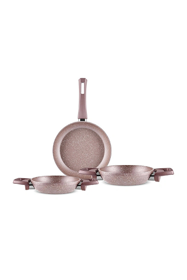 Biogranit Tubi 3'lü Tava Sahan Seti Rosegold - 1