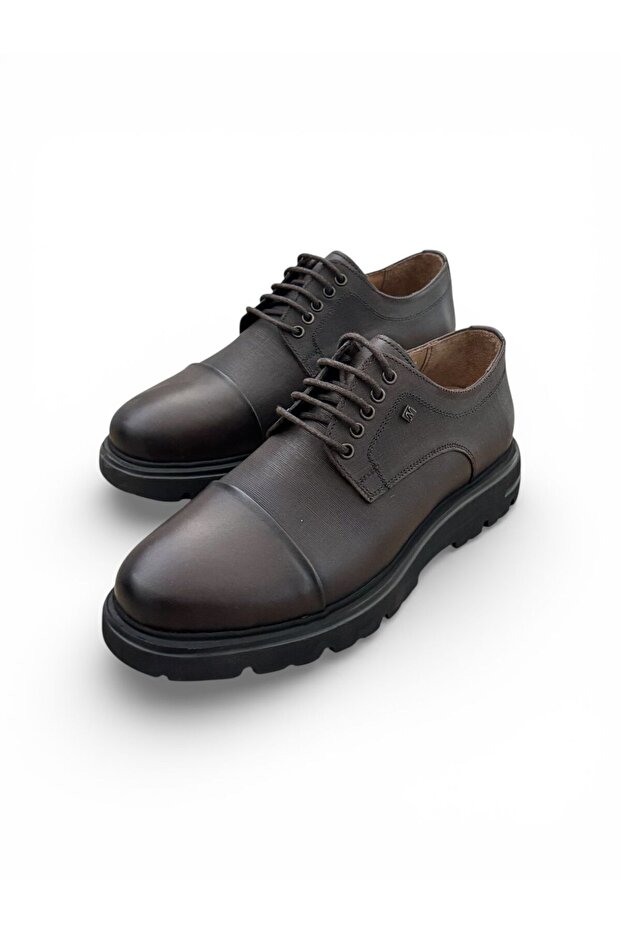 Genuine Leather High Sole Men's Shoes