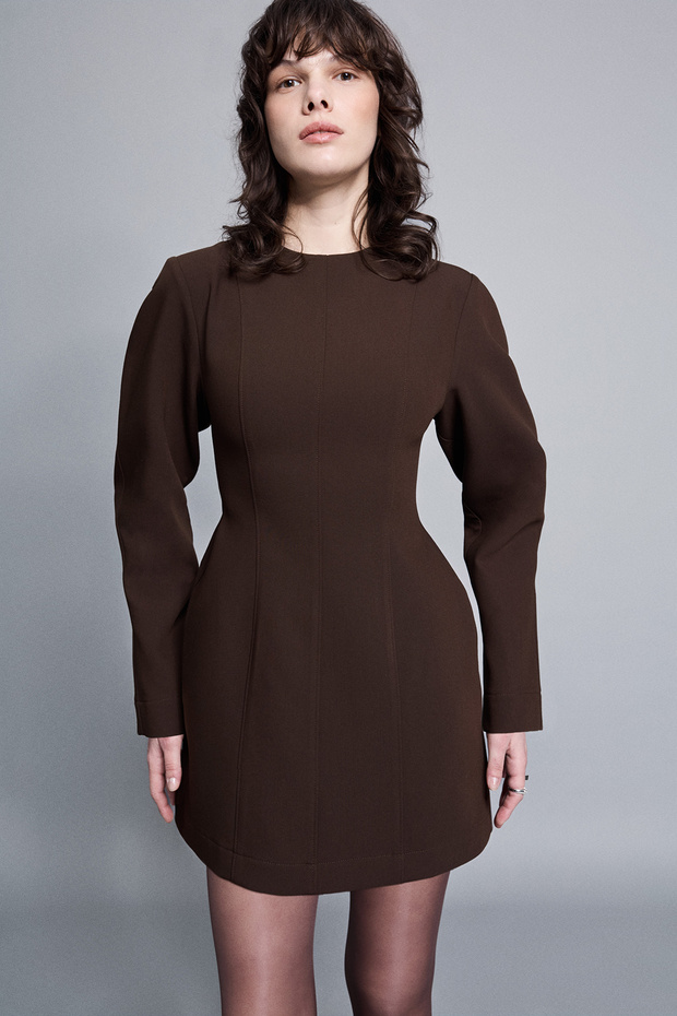 Curved mini elbise - 2