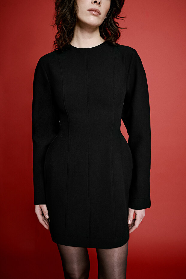 Curved mini elbise - 3