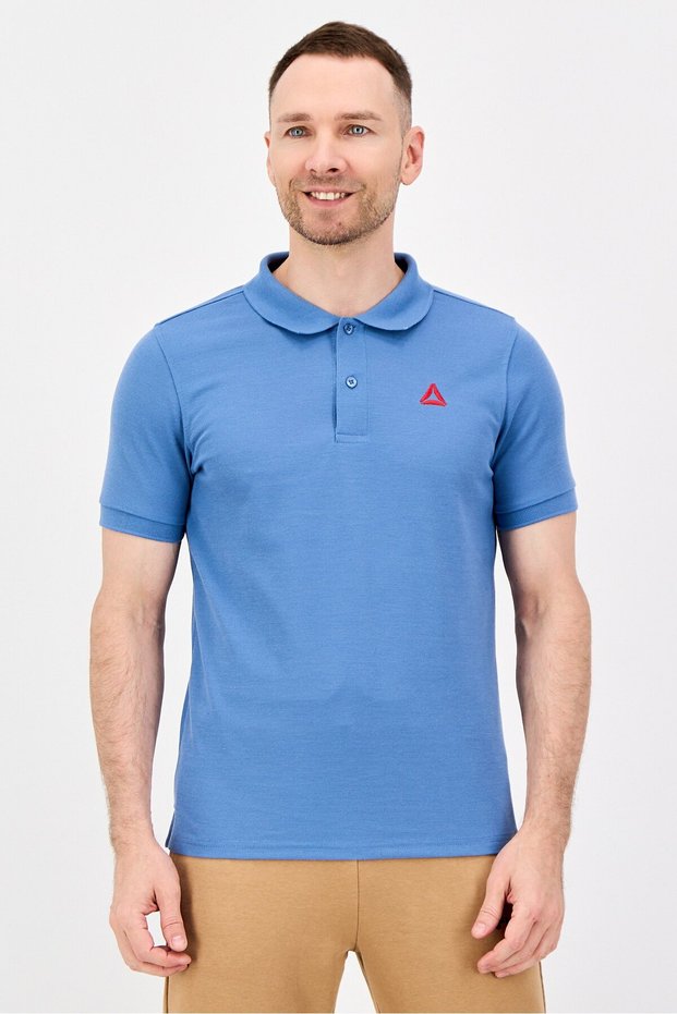 Men Sportswear Fit Short Sleeve Outdoor Polo Shirt, Blue