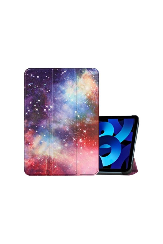 iPad Pro 11 Case - PU Leather , Sleep/Wake Function, Tablet Stand, Pink Galaxy Pattern - 1