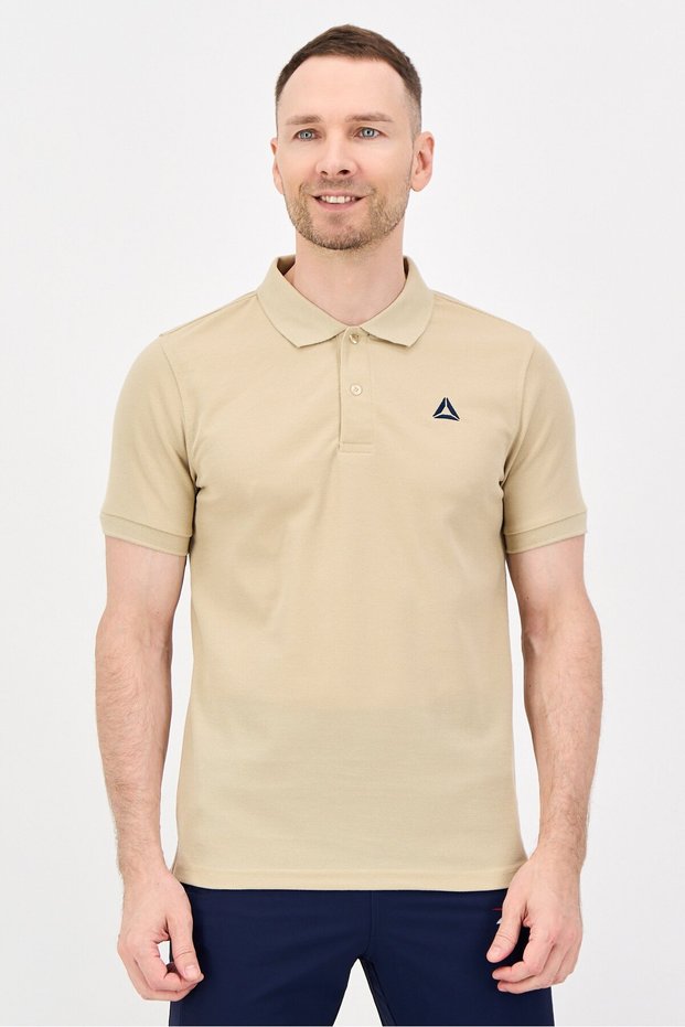 Men Sportswear Fit Short Sleeve Outdoor Polo Shirt, Khaki