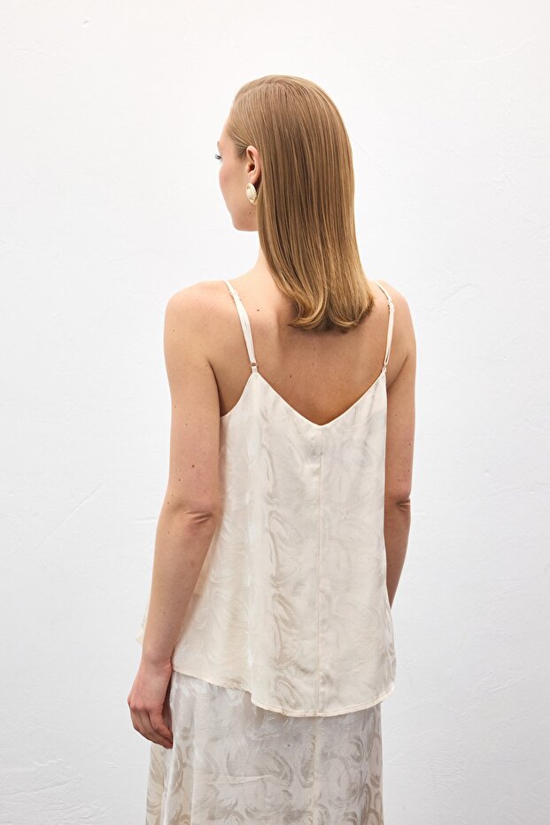 Lior Askılı Bluz - Bej - 7