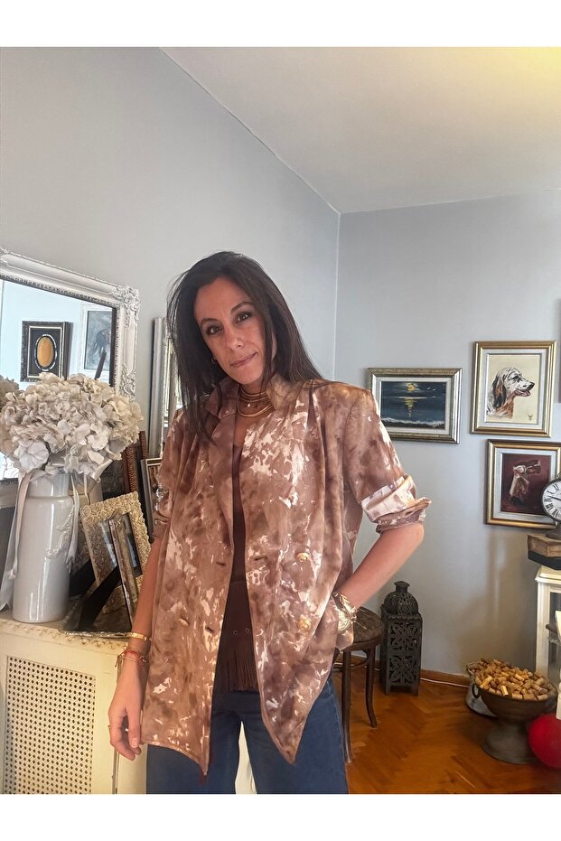 Sırt dekolteli blazer ceket - 4